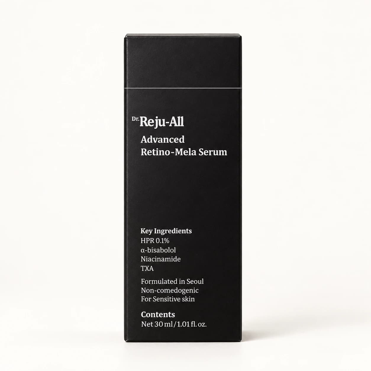 Dr. Reju-All Advanced Retino-Mela Serum — 30 ml — imagem ilustrativa do produto gerada a partir da embalagem real.