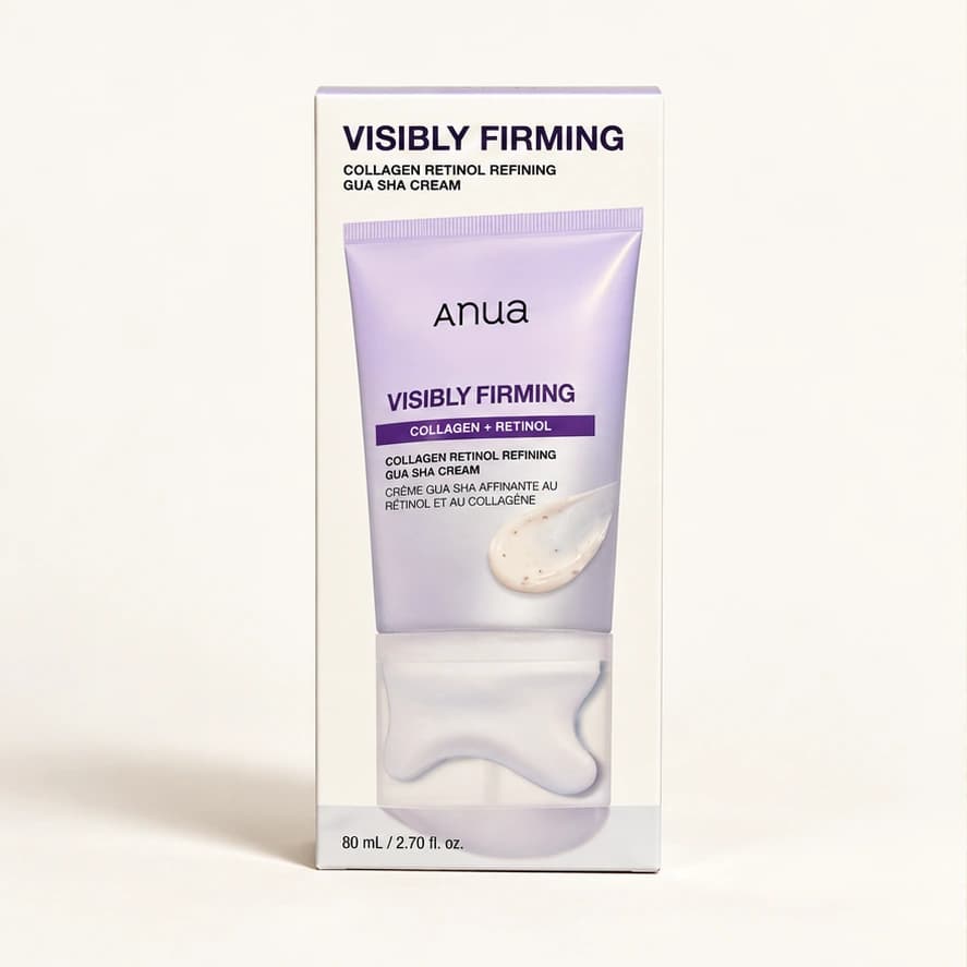 Anua Visibly Firming Collagen Retinol Refining Gua Sha Cream — 80 ml — imagem ilustrativa do produto gerada a partir da embalagem real.