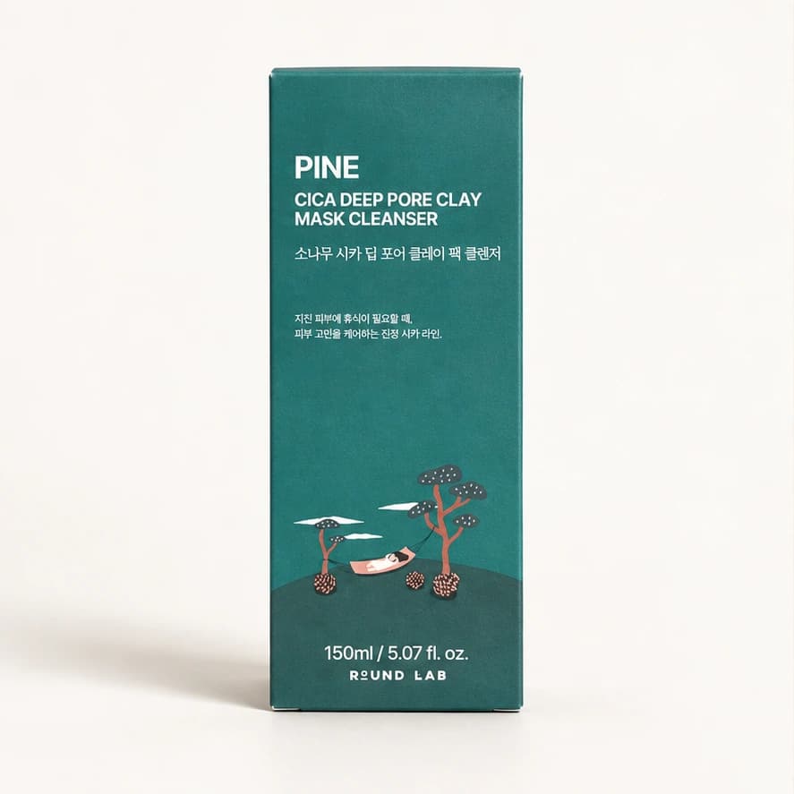 Round Lab Pine Cica Deep Pore Clay Mask Cleanser — 150 ml — imagem ilustrativa do produto gerada a partir da embalagem real.