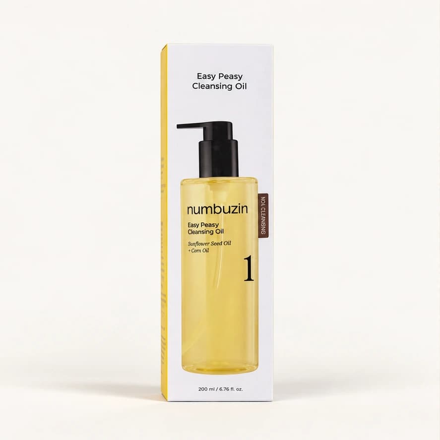 numbuzin No. 1 Easy Peasy Cleansing Oil — 200 ml — imagem ilustrativa do produto gerada a partir da embalagem real.