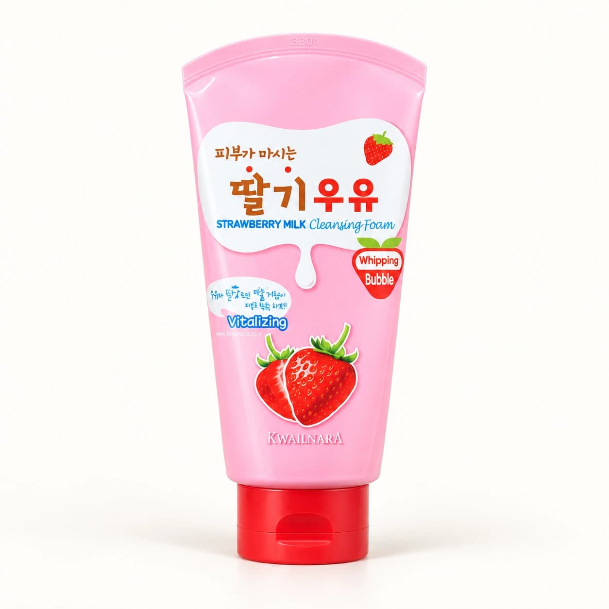 Kwailnara Cleansing Foam De Morango e Leite — imagem ilustrativa baseada na embalagem original.