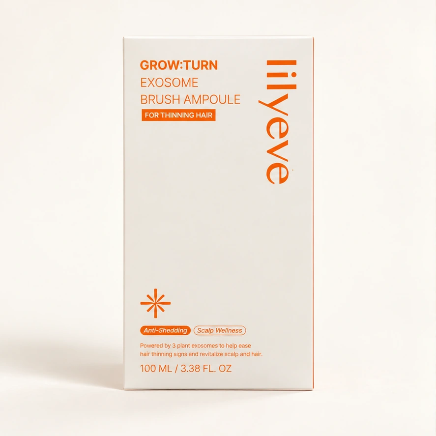 Lilyeve GROW:TURN Exosome Brush Ampoule — 100 ml — imagem ilustrativa do produto gerada a partir da embalagem real.