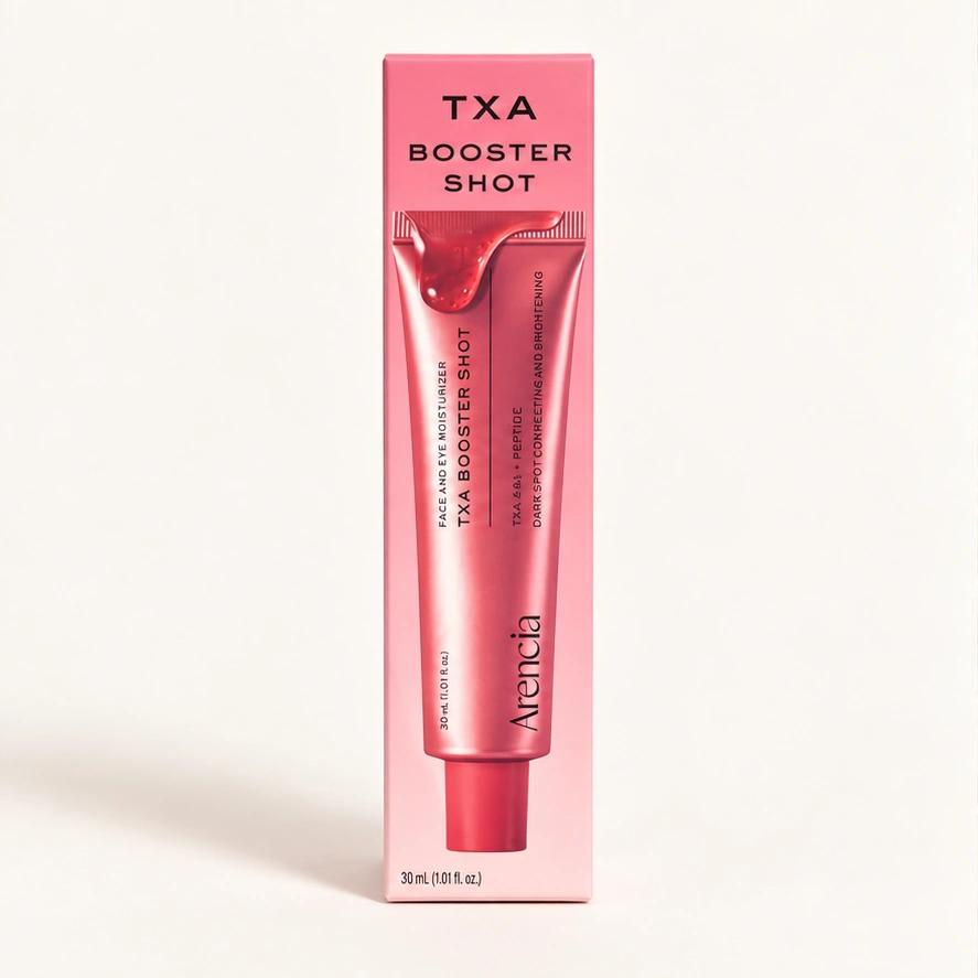 Arencia TXA Booster Shot — 30 ml — imagem ilustrativa do produto gerada a partir da embalagem real.