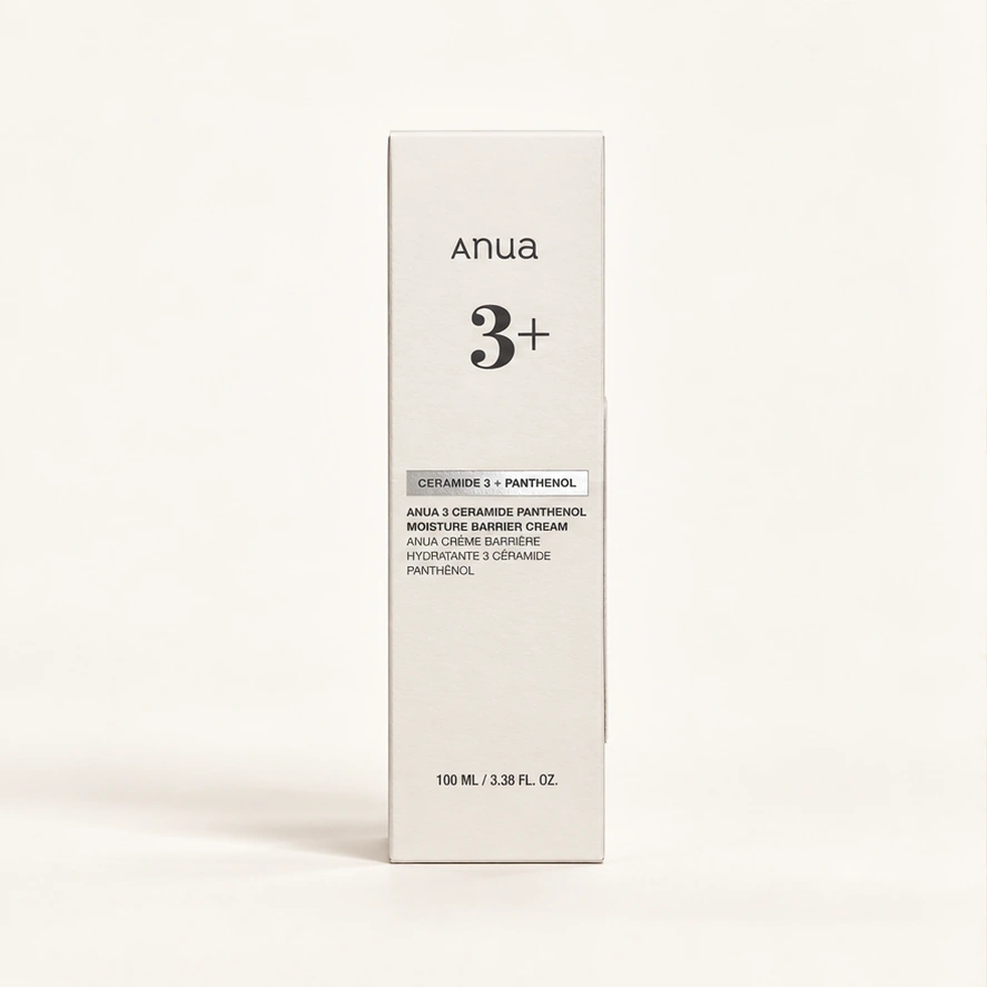 Anua 3 Ceramide Panthenol Moisture Barrier Cream — 100 ml — imagem ilustrativa do produto gerada a partir da embalagem real.