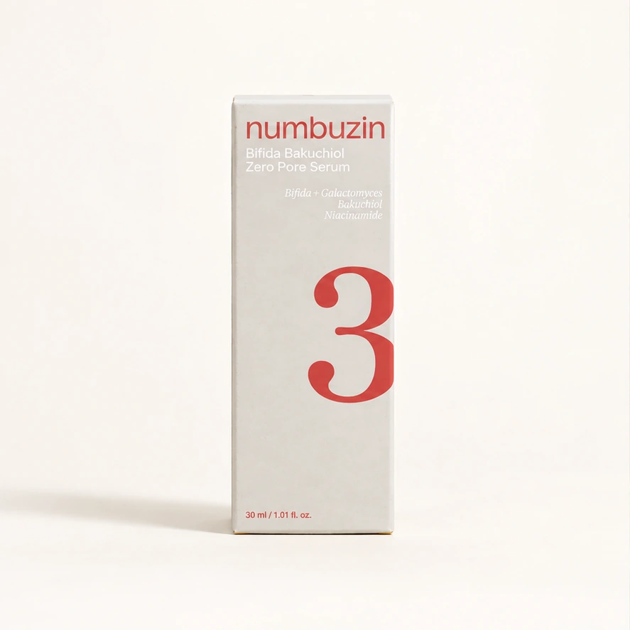 numbuzin No. 3 Bifida Bakuchiol Zero Pore Serum — 30 ml — imagem ilustrativa do produto gerada a partir da embalagem real.