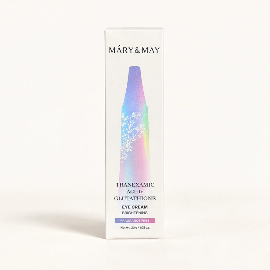 MARY & MAY Tranexamic Acid + Glutathione Eye Cream — 30 g — imagem ilustrativa do produto gerada a partir da embalagem real.