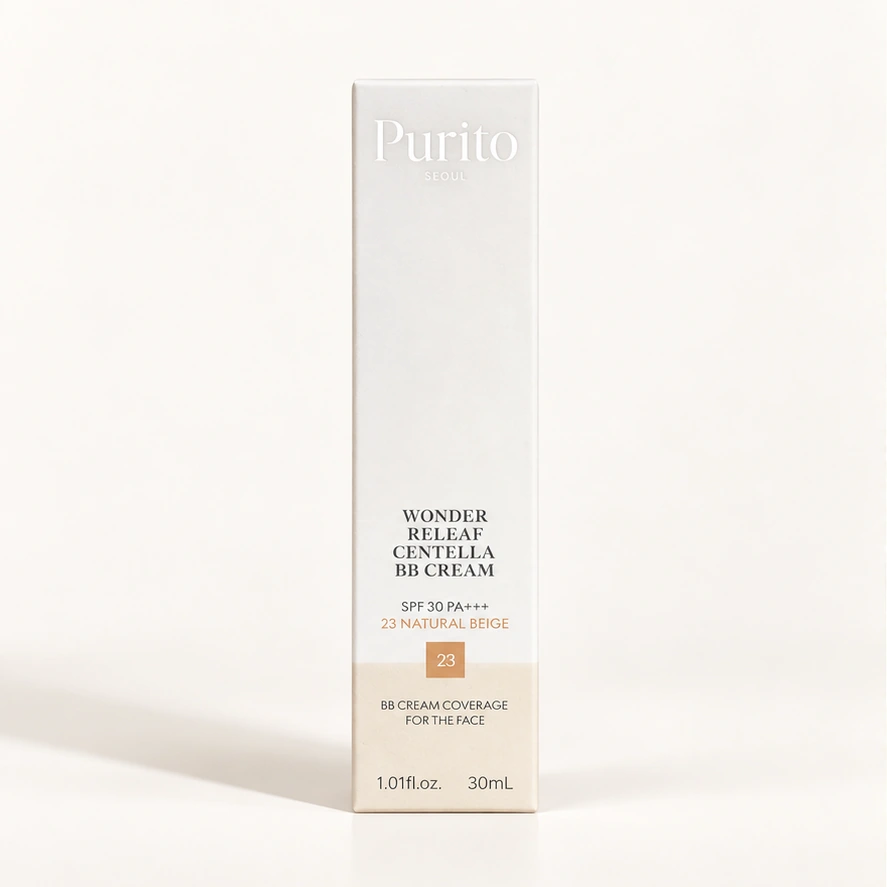 Purito Seoul Wonder Releaf Centella BB Cream — 23 Natural Beige — 30 ml — imagem ilustrativa do produto gerada a partir da embalagem real.