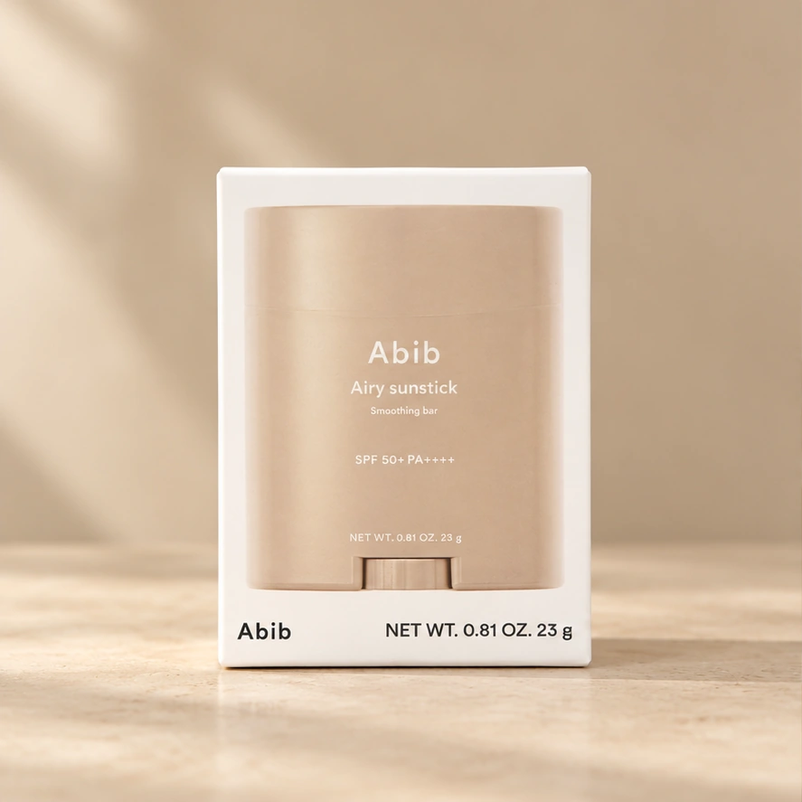 Abib Airy Sunstick Smoothing Bar SPF50+ PA++++ — 23 g — imagem ilustrativa do produto gerada a partir da embalagem real.