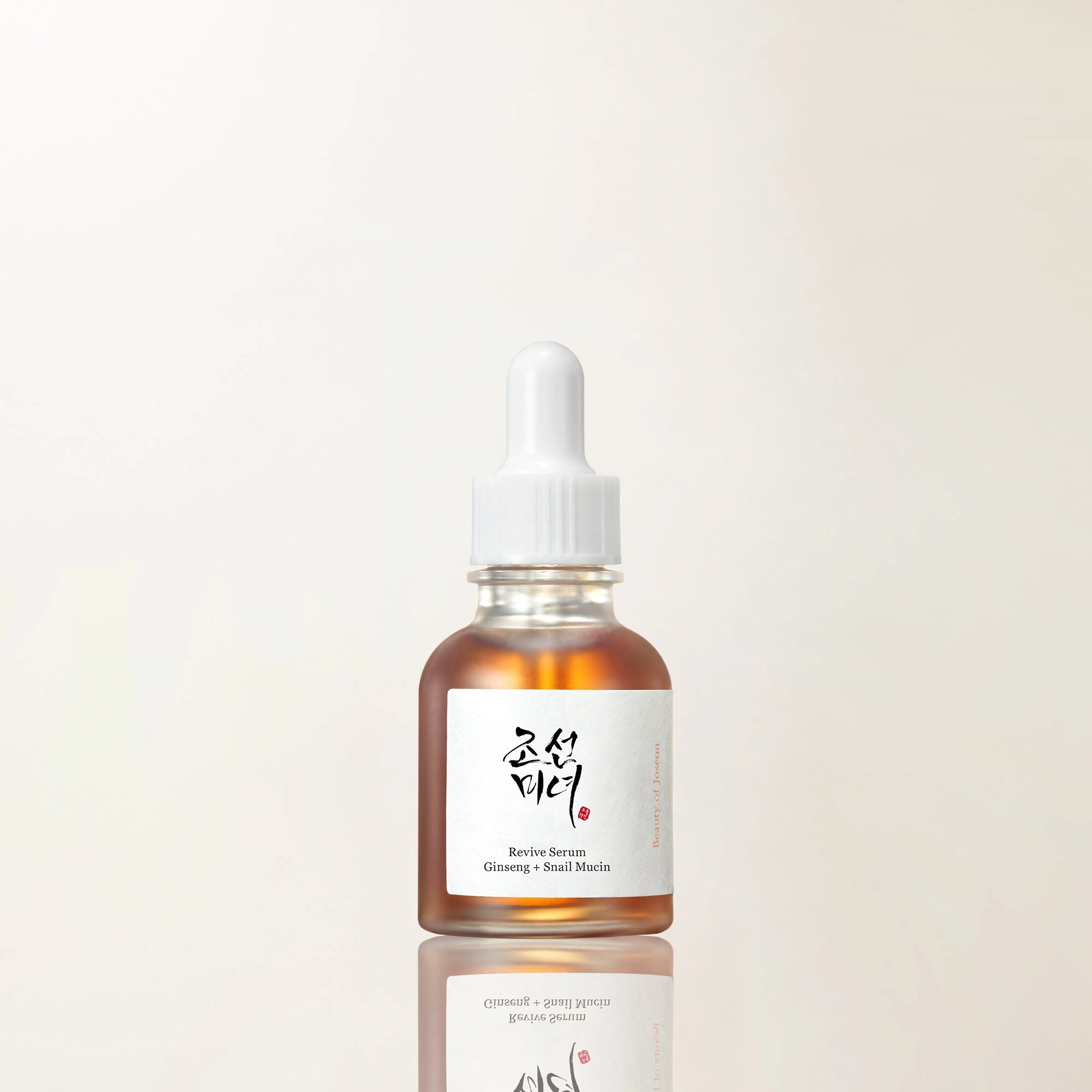 Beauty of Joseon Revive Serum: Ginseng + Snail Mucin (30ml) — fotografia do produto.