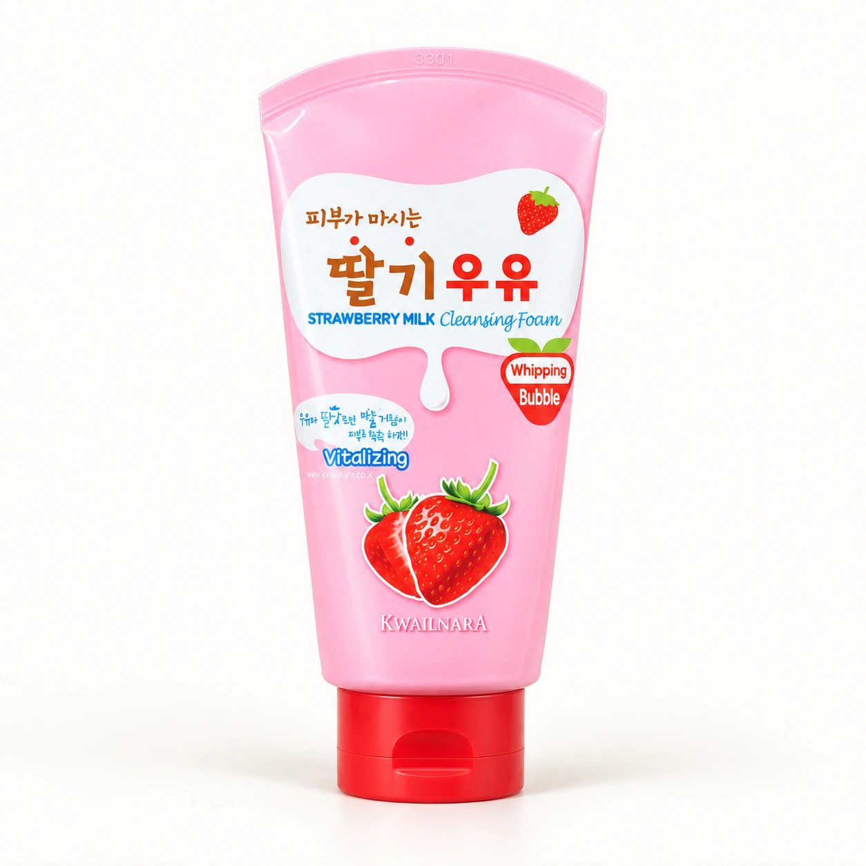 Kwailnara Cleansing Foam De Morango e Leite — imagem ilustrativa baseada na embalagem original.