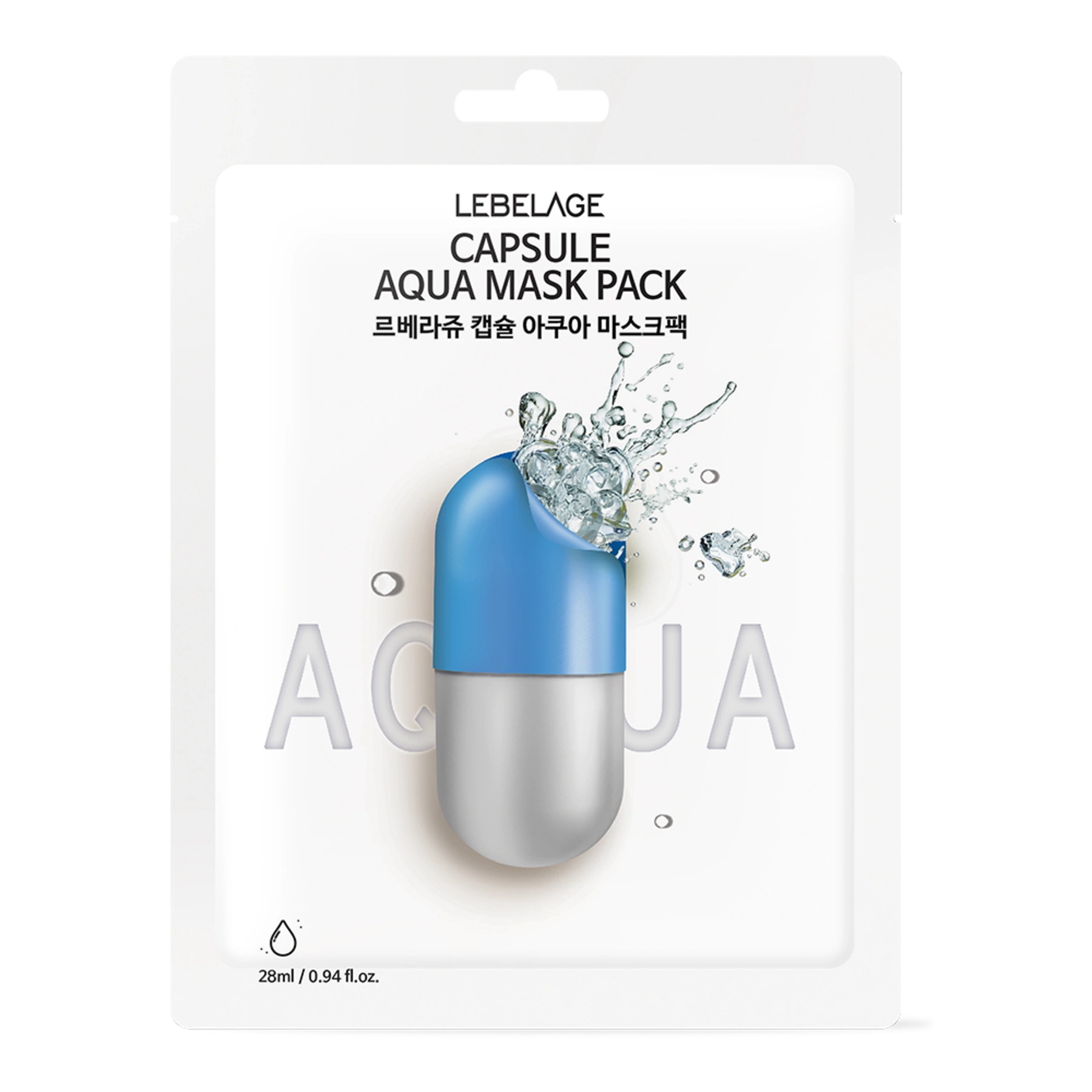 Lebelage Máscara Premium de Hidratação de Cápsula de Aqua — fotografia oficial da marca.