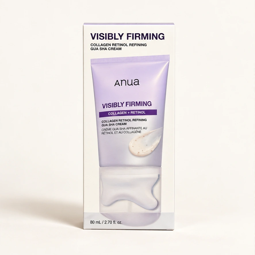 Anua Visibly Firming Collagen Retinol Refining Gua Sha Cream — 80 ml — imagem ilustrativa do produto gerada a partir da embalagem real.