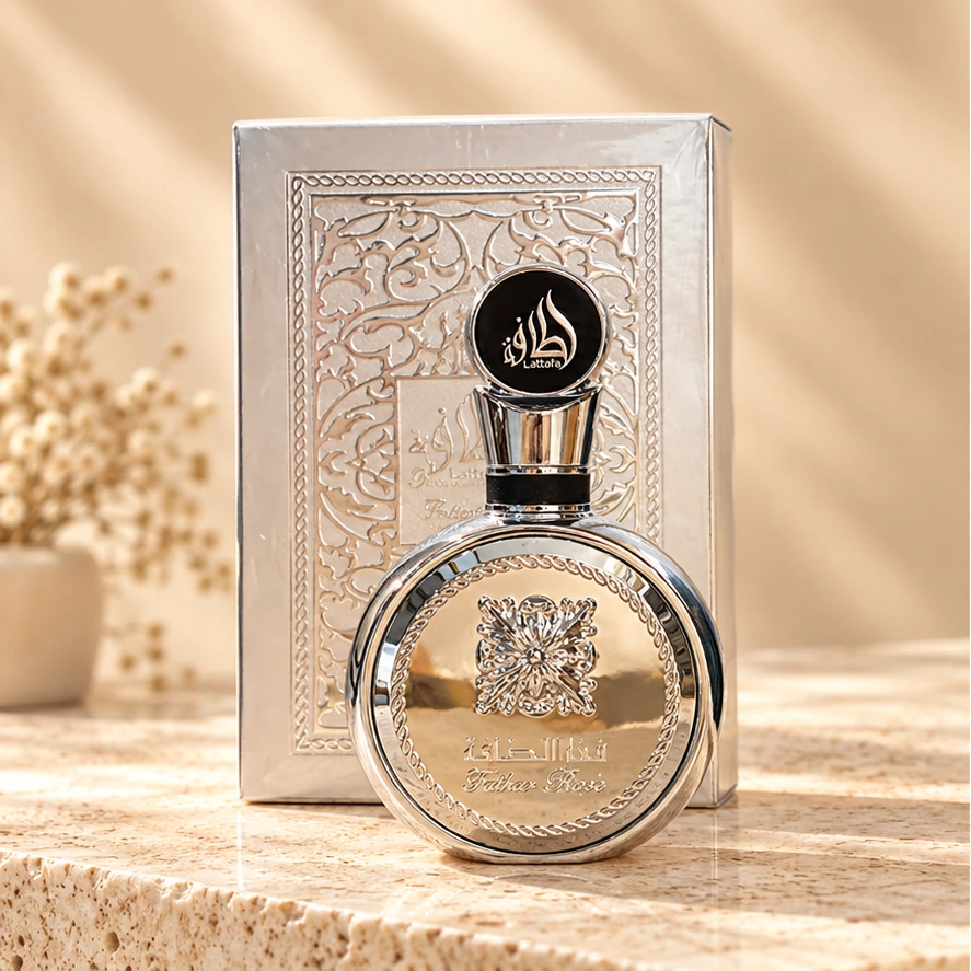 Lattafa Fakhar Rose — imagem profissional ilustrativa do produto.