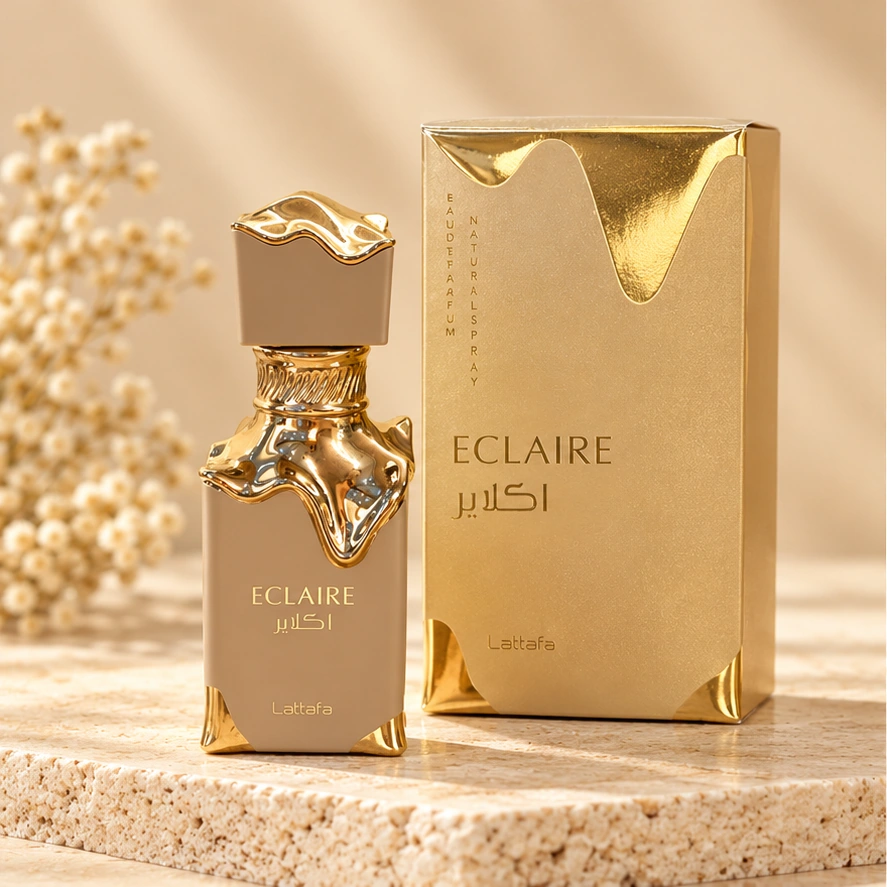 Lattafa Eclaire — imagem profissional ilustrativa do produto.
