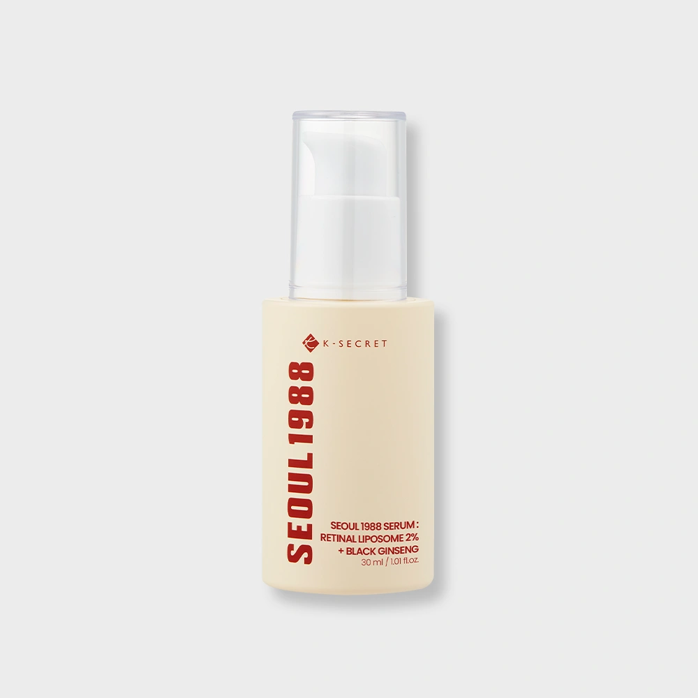 K-SECRET Seoul 1988 Serum Retinal Liposome 2% + Black Ginseng de 30ml — fotografia oficial da marca.